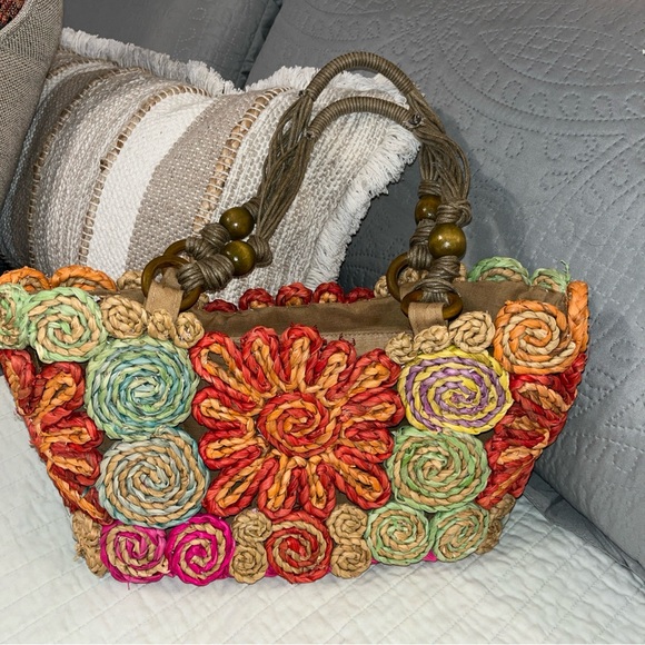 Capelli of New York Multicolor Woven Tote - Picture 2 of 8